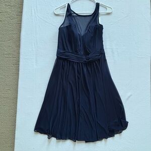 David’s Bridal Navy Blue Sleeveless Bridesmaid Dress Sz 14